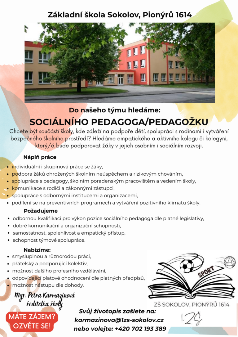 Hledáme sociálního pedagoga